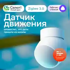 Датчик движения настенный комнатный для Умного дома и освещения на батарейках Sber