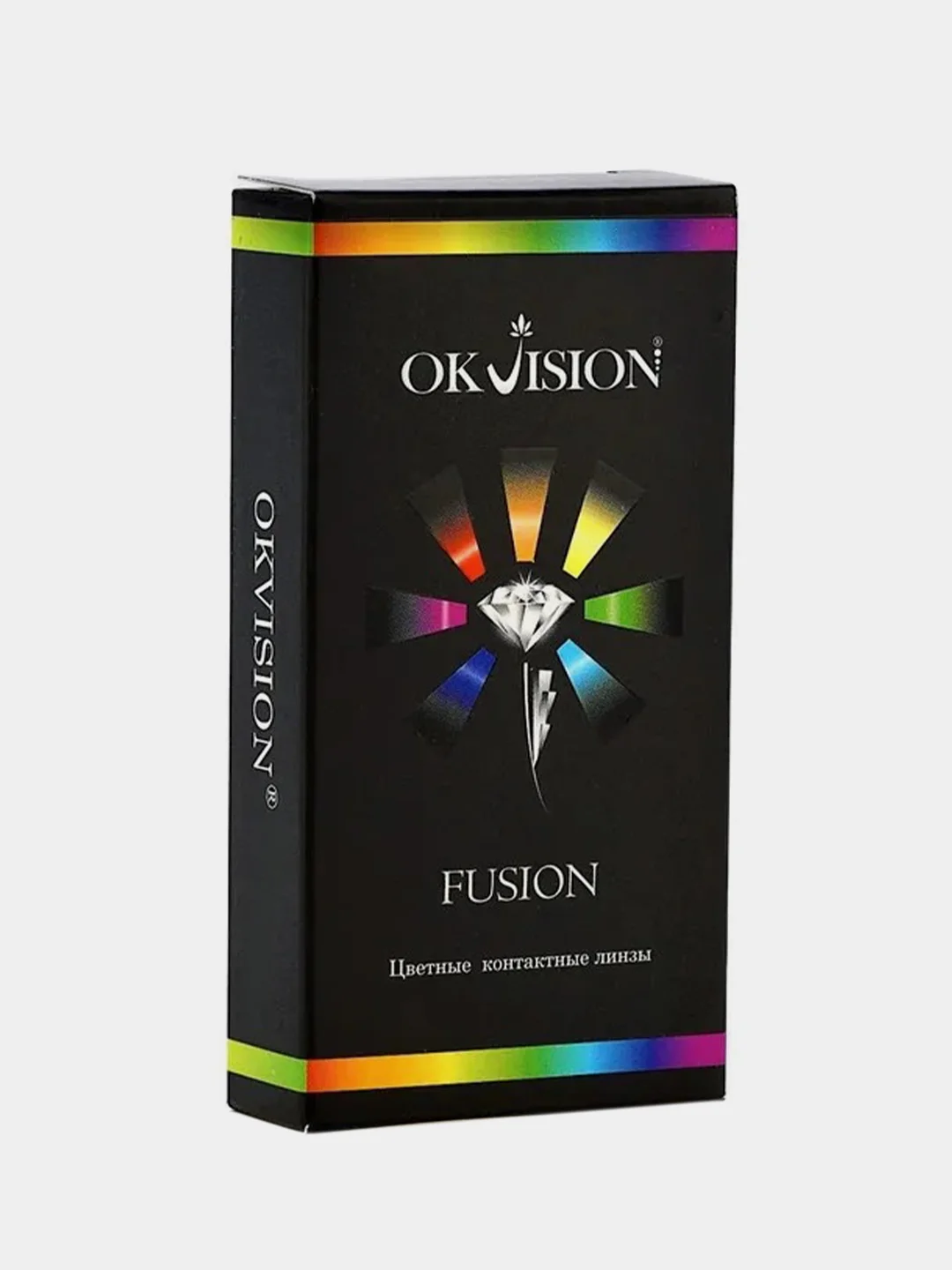 Черный цветные контактные линзы OKVision Fusion (-0.50) (-6.00), 8.6 /14.0 квартальные, 2 линзы