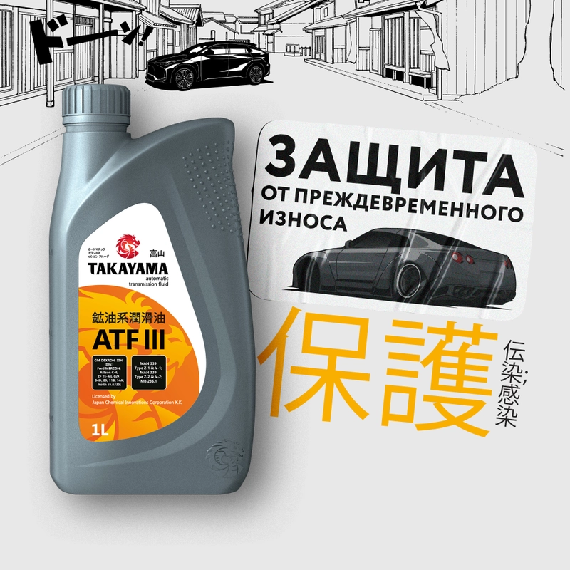 Жидкость для автоматических трансмиссий TAKAYAMA ATF III 1 л