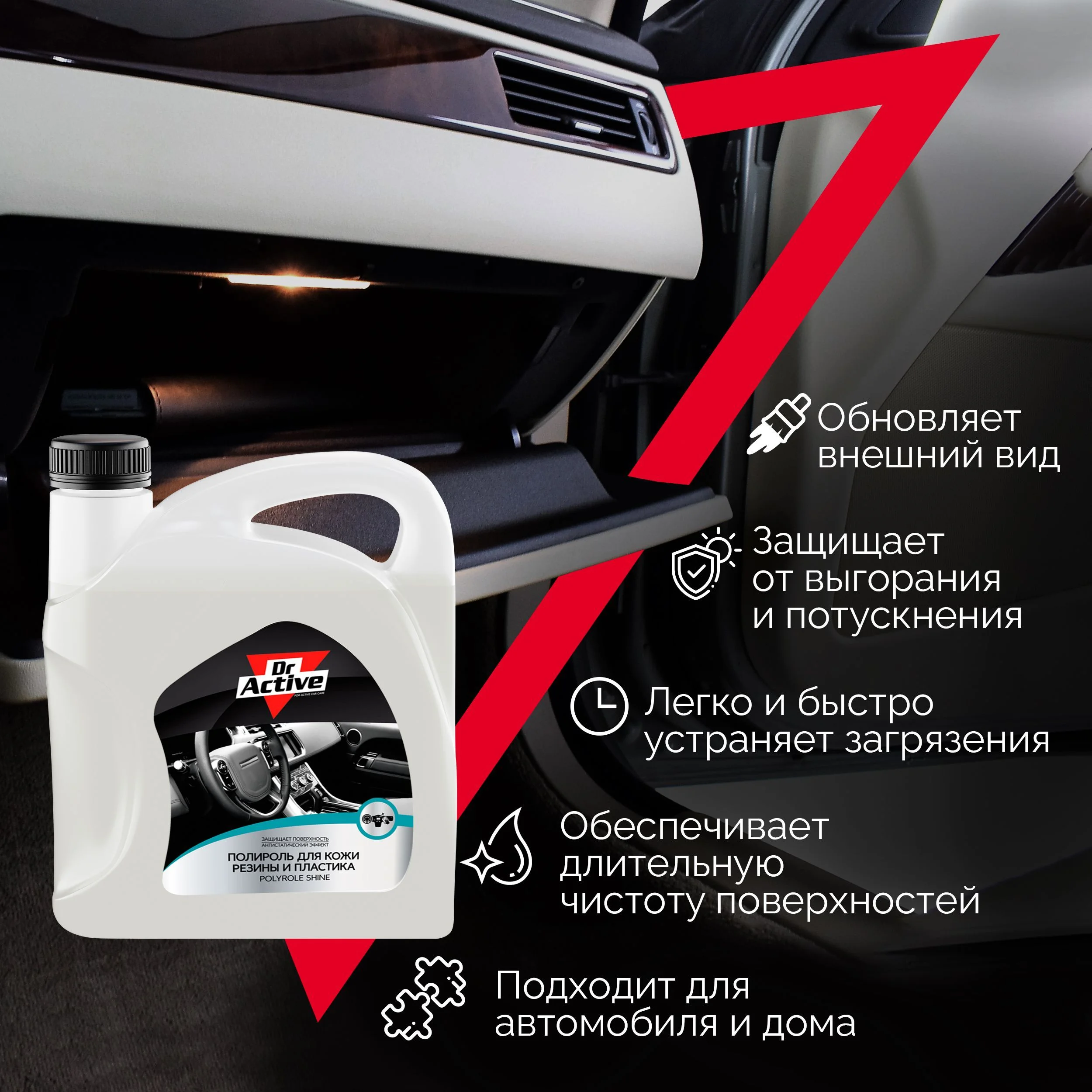 Глянцевый полироль Dr. Active "Polyrole Shine", для кожи, резины и пластика, 5 кг