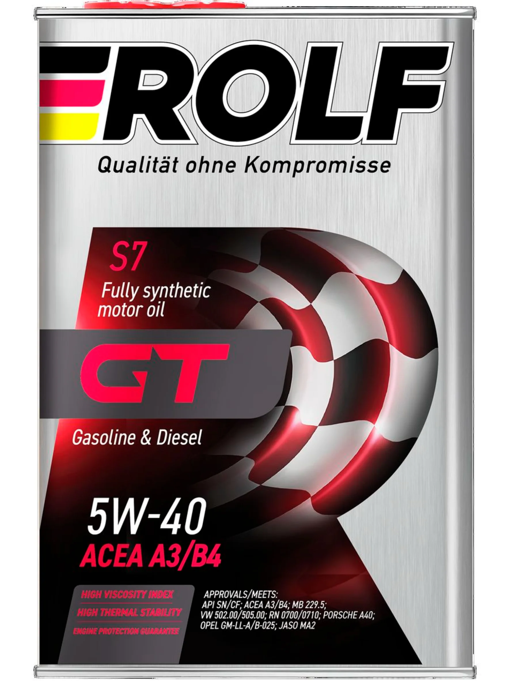 Моторное масло ROLF GT SAE 5W-40, API SN/CF Синтетическое 4 л