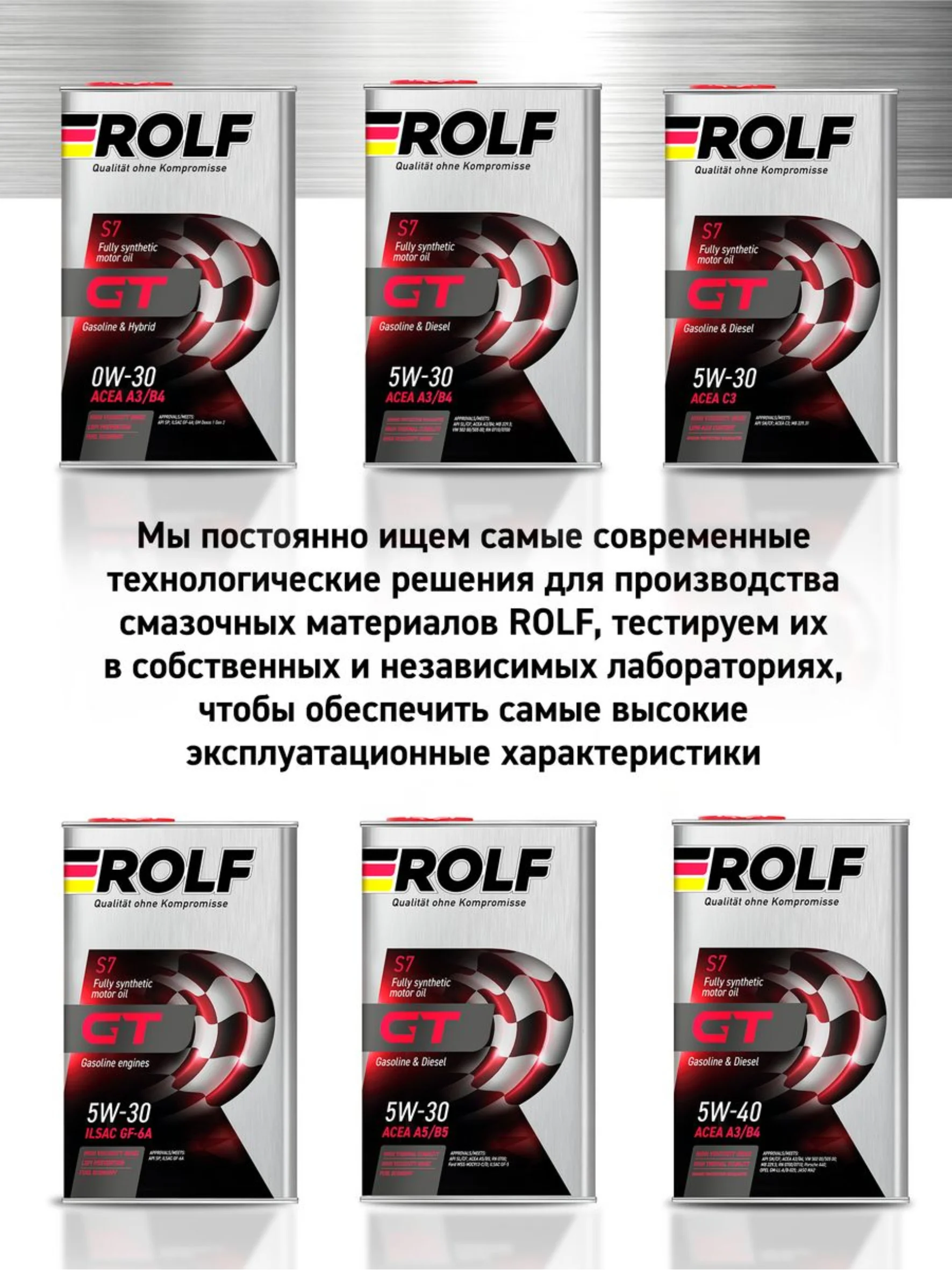 Моторное масло ROLF GT SAE 5W-40, API SN/CF Синтетическое 4 л