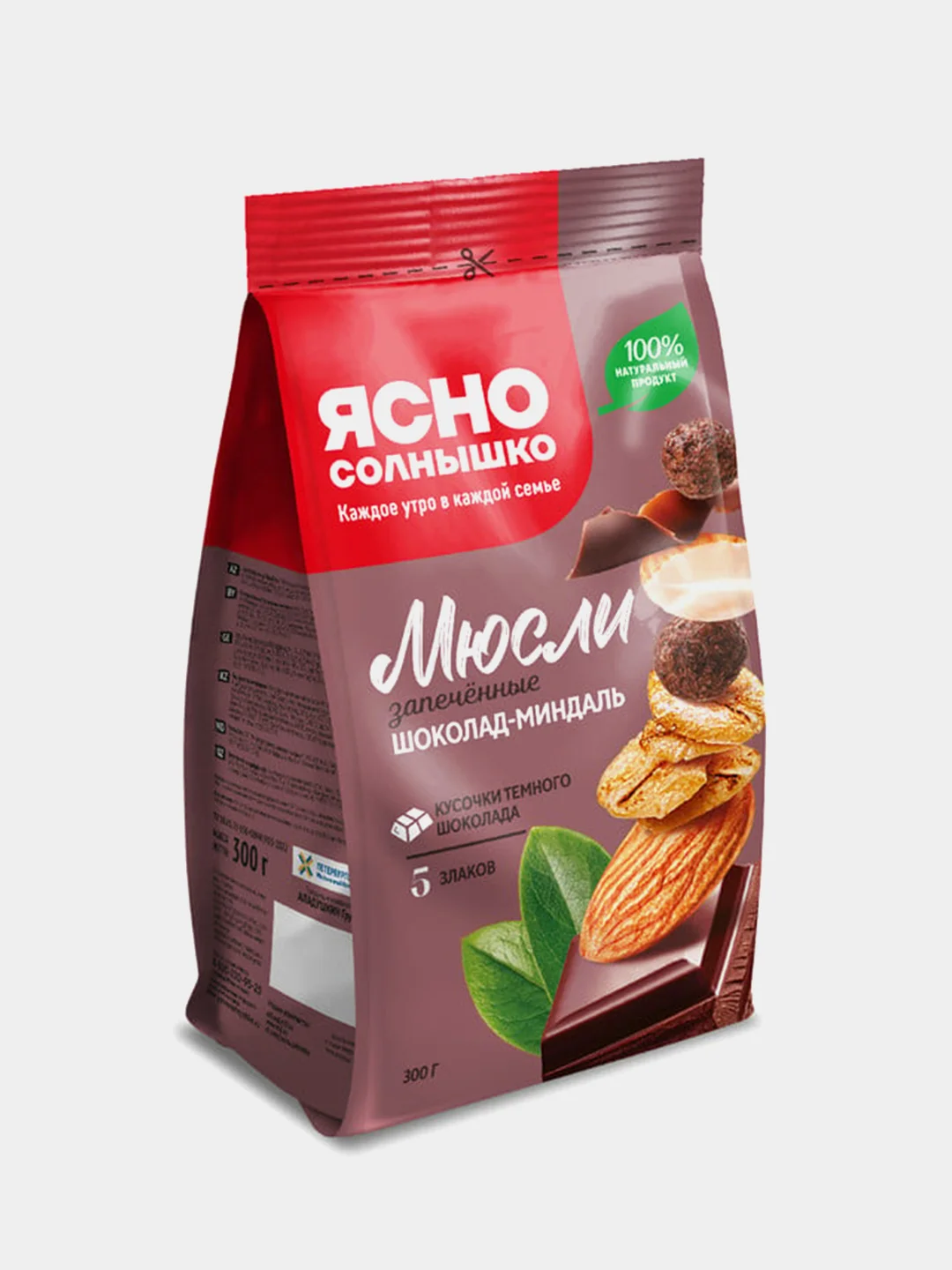 Мюсли запечённые Ясно солнышко "Шоколад-миндаль", 300 г