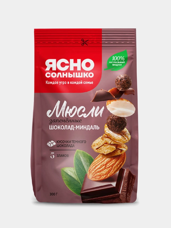 Мюсли запечённые Ясно солнышко "Шоколад-миндаль", 300 г