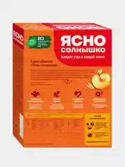 Каша овсяная Ясно солнышко "Счастливое утро", персик, клубника и банан, 6 штук по40 г
