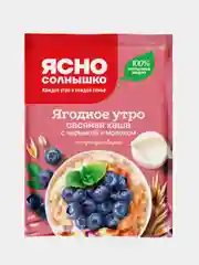 Каша овсяная Ясно солнышко "Ягодное утро", Ассорти с молоком, 6 штук по 40 г
