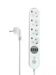 Удлинитель 4 гнезда, 2 метра, 4xUSB 3.4 А суммарно, 16 А, нагрузка до 3 кВт