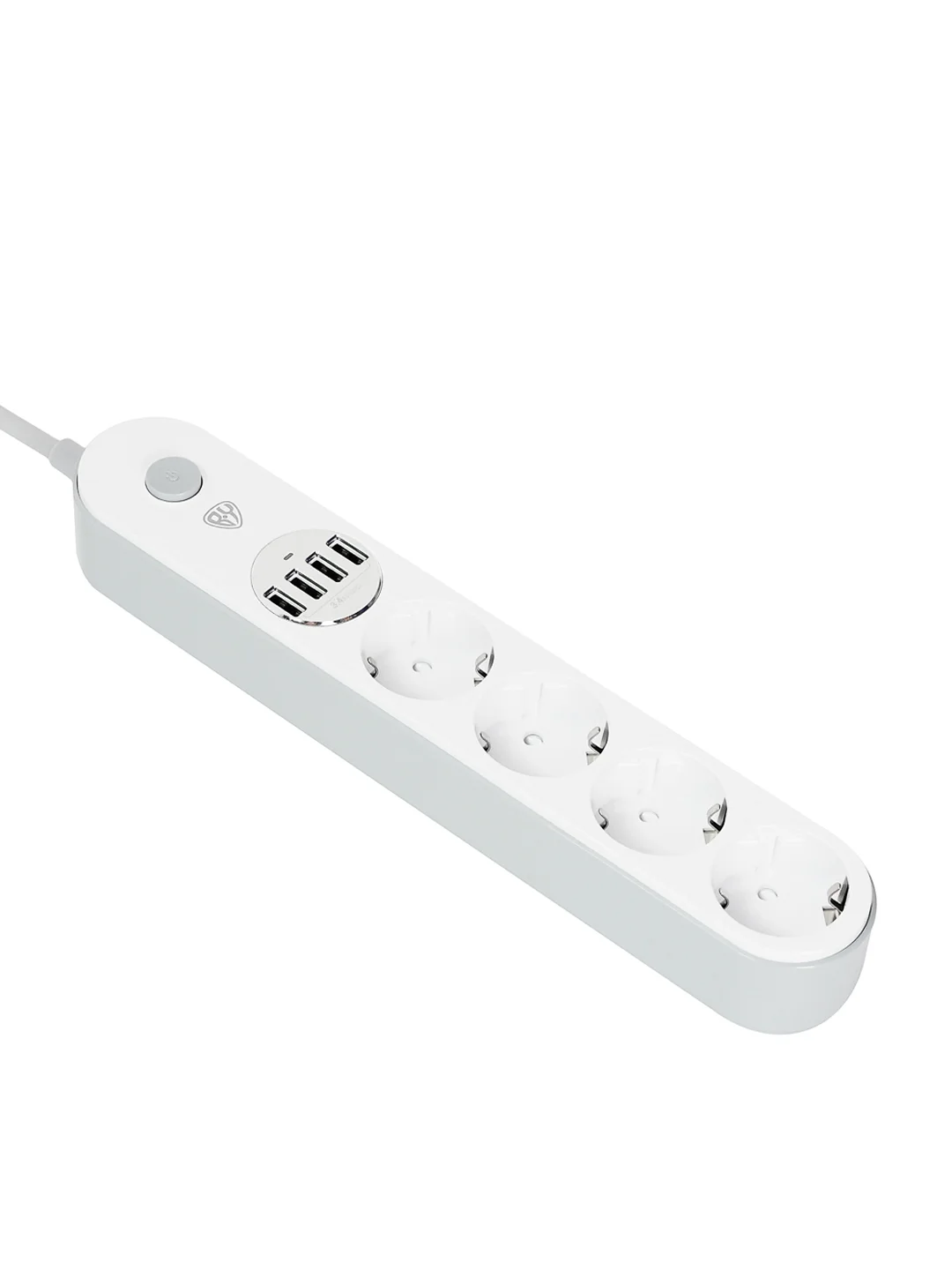 Удлинитель 4 гнезда, 2 метра, 4xUSB 3.4 А суммарно, 16 А, нагрузка до 3 кВт