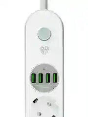 Удлинитель 4 гнезда, 2 метра, 4xUSB 3.4 А суммарно, 16 А, нагрузка до 3 кВт