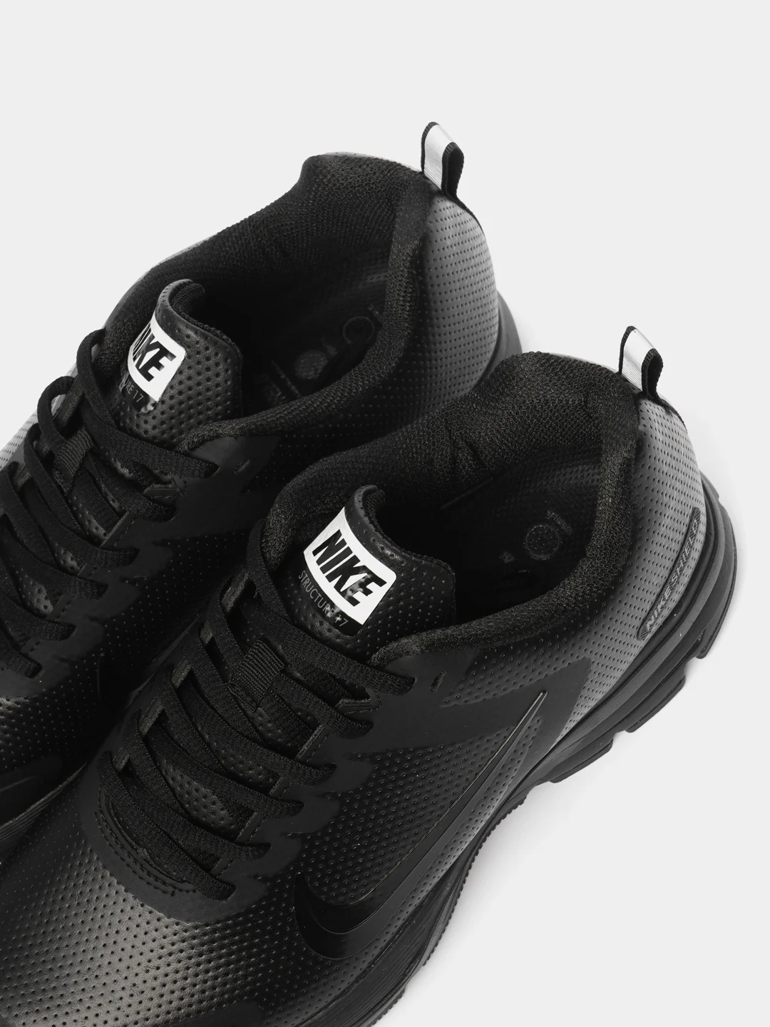 Черный мужские кроссовки Nike (натуральная кожа)