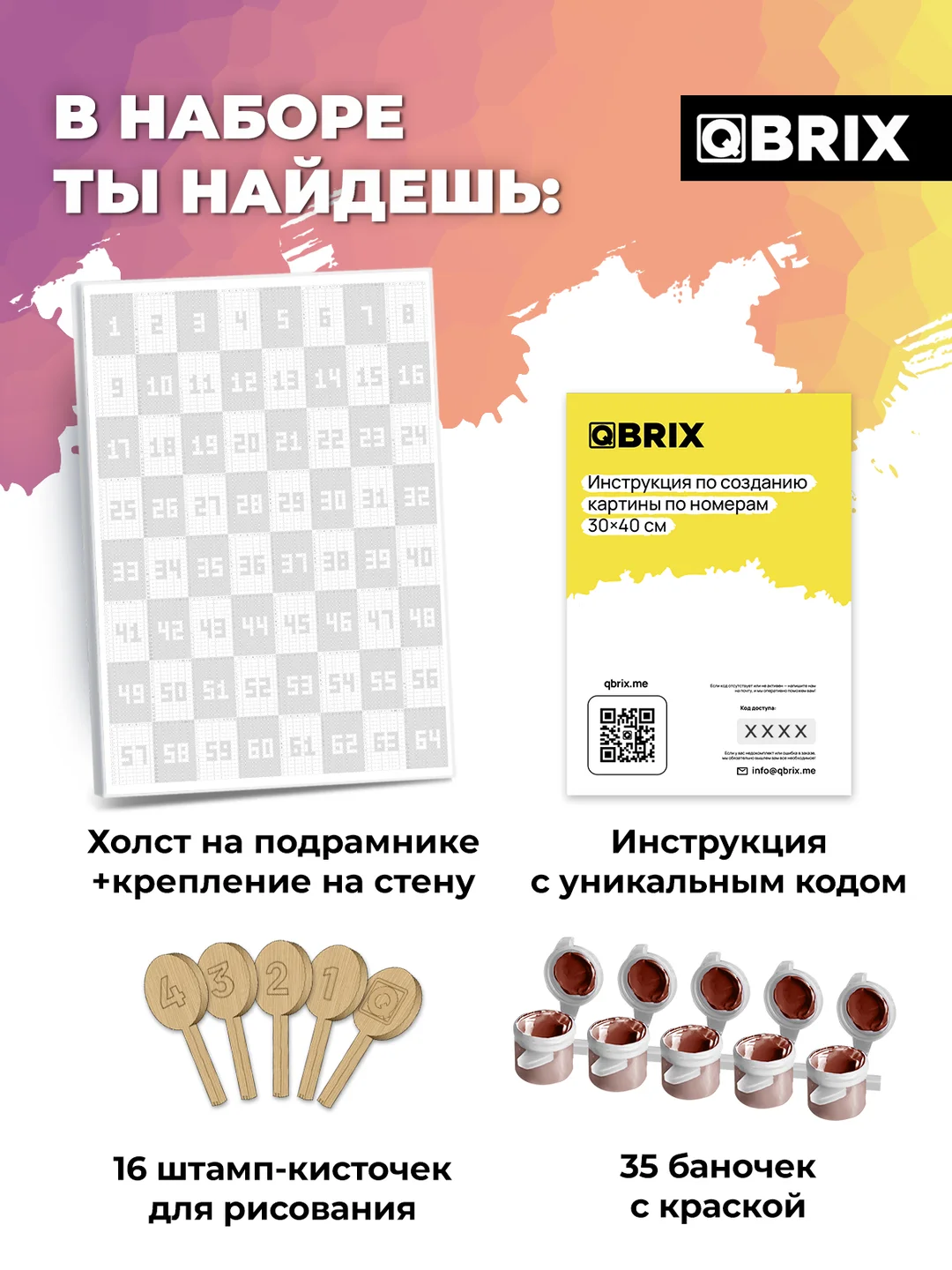 Картина по номерам на холсте из фото Qbrix 30х40 см