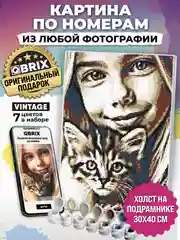 Бежевый картина по номерам на холсте из фото Qbrix 30х40 см