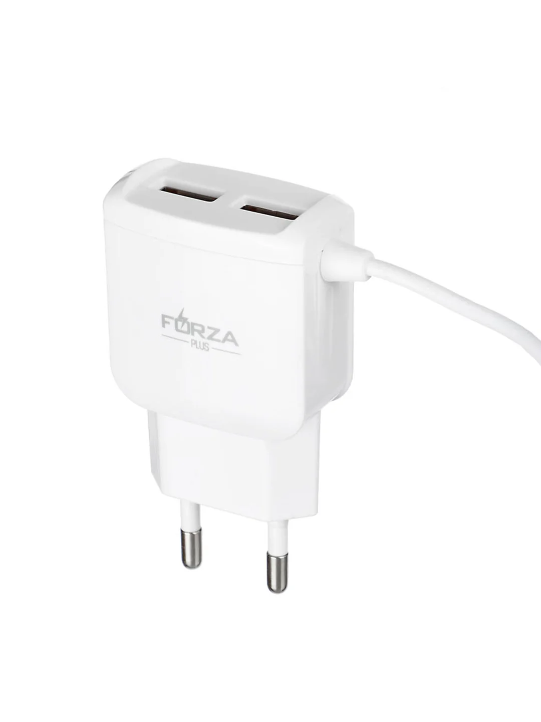 Сетевое зарядное устройство Старт, встроенный кабель, 2xUSB, 2 А, 5 В, белый