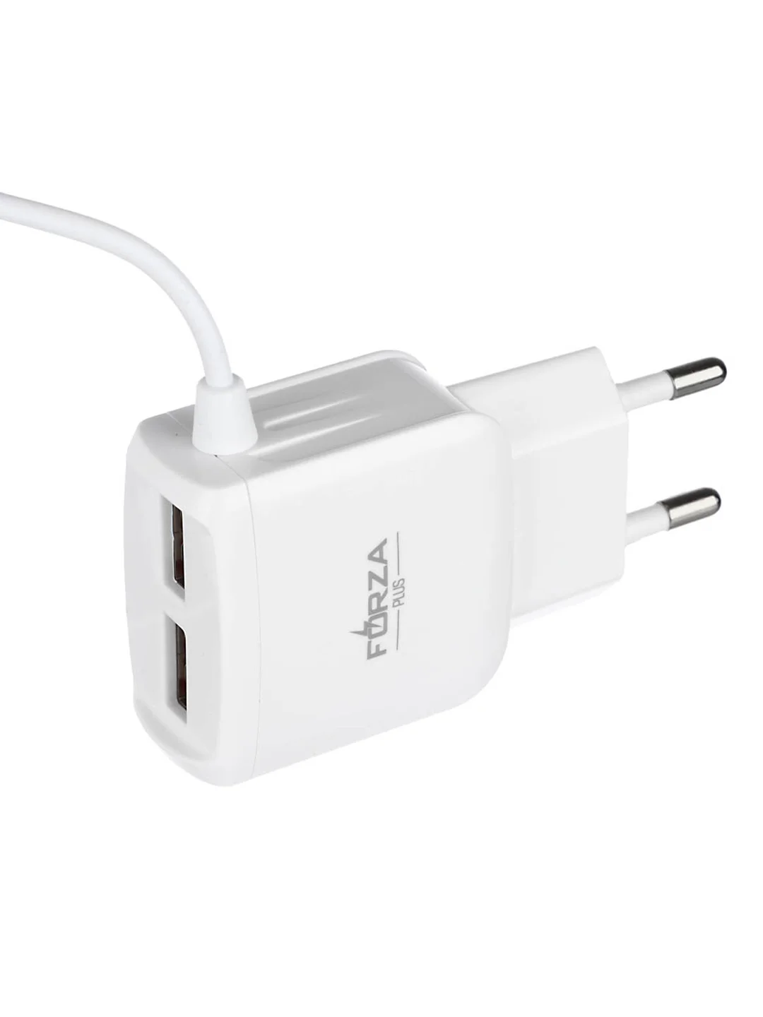 Сетевое зарядное устройство Старт, встроенный кабель, 2xUSB, 2 А, 5 В, белый
