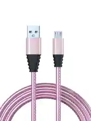 Кабель для зарядки Перламутр Micro USB, 1 метр, 2А, кожаная оплётка, 3 цвета