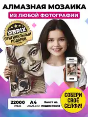 Бежевый алмазная фото-мозаика A4 на подрамнике QBRIX