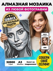 Алмазная фото-мозаика A3 на подрамнике QBRIX