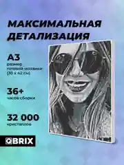 Алмазная фото-мозаика A3 на подрамнике QBRIX