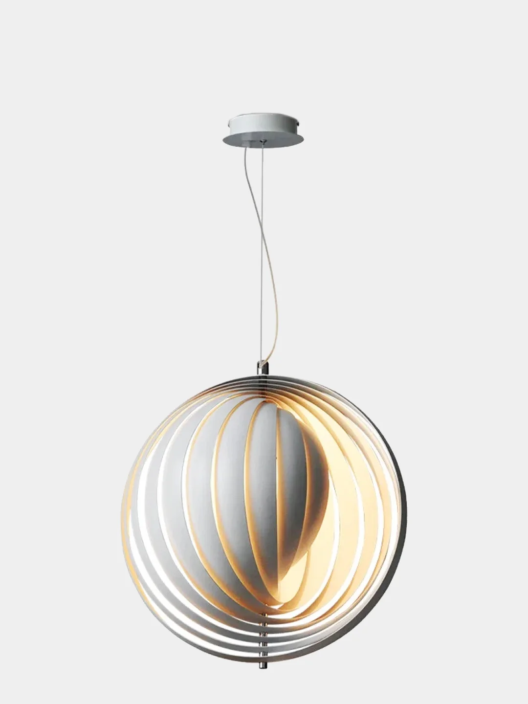 Подвесной светильник, люстра Луна Led Pendant Rotates Space Ball Metal White Moon