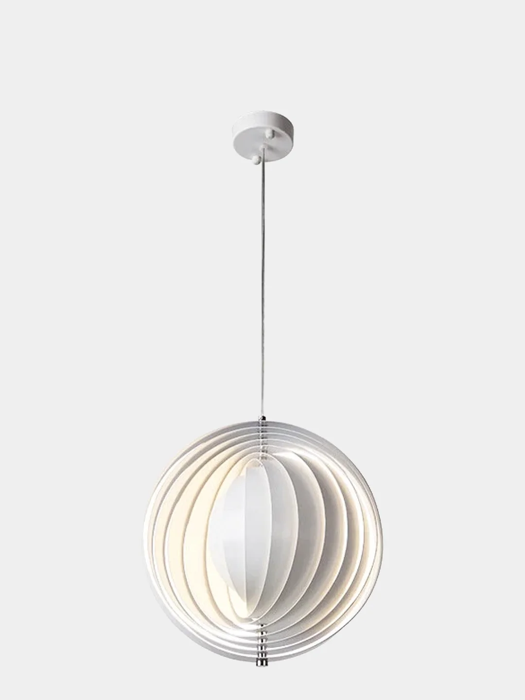 Подвесной светильник, люстра Луна Led Pendant Rotates Space Ball Metal White Moon