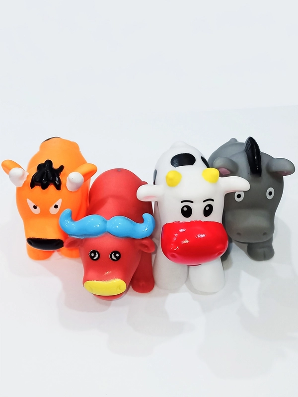 Игрушка - пищалка домашние животные резиновые детям / Корова, осёл, бык, буйвол