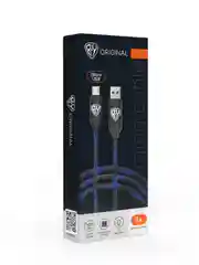 Кабель для зарядки армированный Micro USB, 1 метр, 3А, быстрая зарядка, LED подсветка