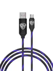 Кабель для зарядки армированный Micro USB, 1 метр, 3А, быстрая зарядка, LED подсветка
