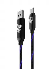 Кабель для зарядки армированный Micro USB, 1 метр, 3А, быстрая зарядка, LED подсветка