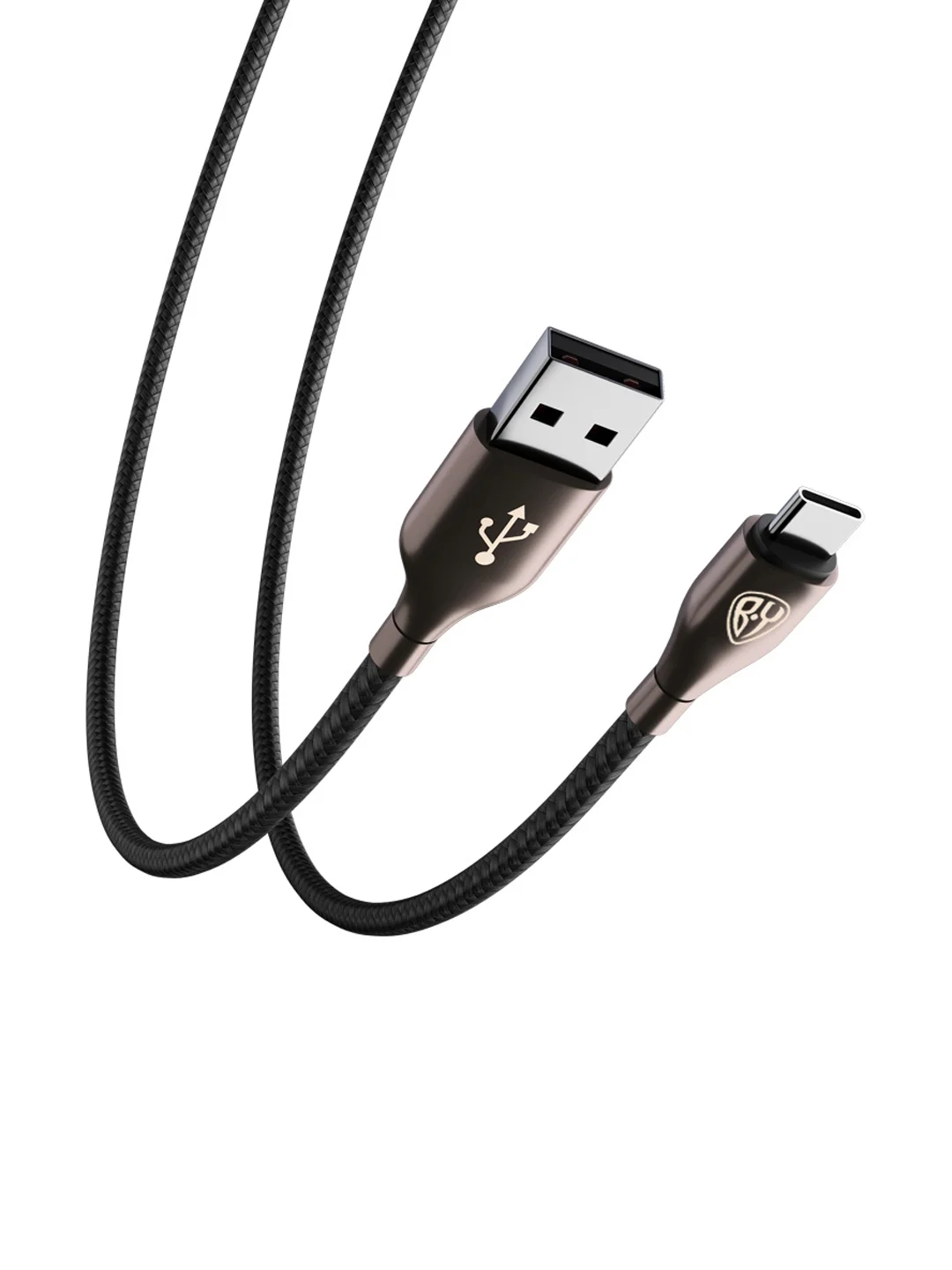 Кабель для зарядки керамика Type-C 1 метр, 3А, быстрая зарядка QC3.0, тканевая оплётка