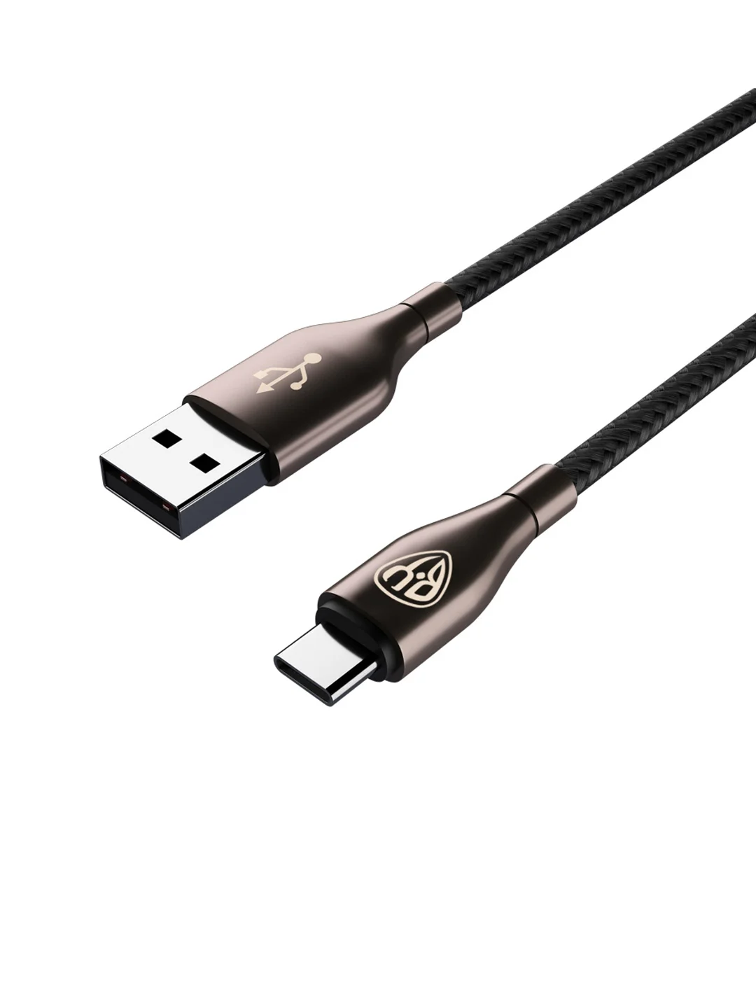 Кабель для зарядки керамика Type-C 1 метр, 3А, быстрая зарядка QC3.0, тканевая оплётка