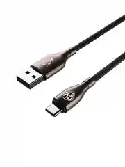 Кабель для зарядки керамика Type-C 1 метр, 3А, быстрая зарядка QC3.0, тканевая оплётка