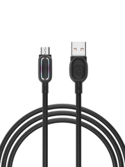 Кабель для зарядки Антарес Micro USB, 1 м, 3 A, штекер с подсветкой, плетен. кабель