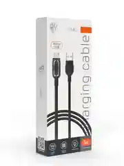 Кабель для зарядки Антарес Micro USB, 1 м, 3 A, штекер с подсветкой, плетен. кабель