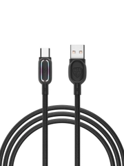 Кабель для зарядки Антарес Type-C, 1 м, 3 A, штекер с подсветкой, плетен. кабель