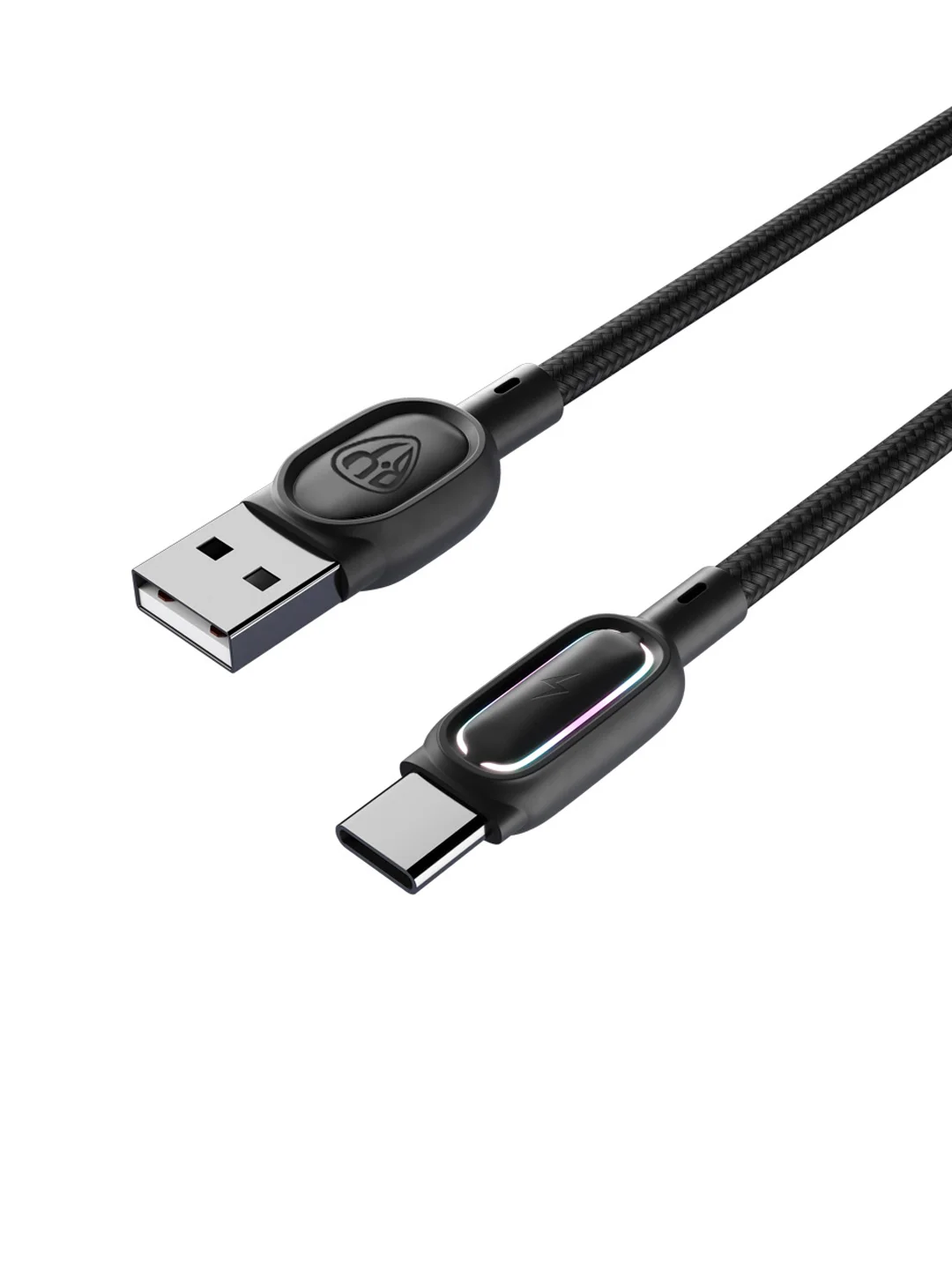 Кабель для зарядки Антарес Type-C, 1 м, 3 A, штекер с подсветкой, плетен. кабель