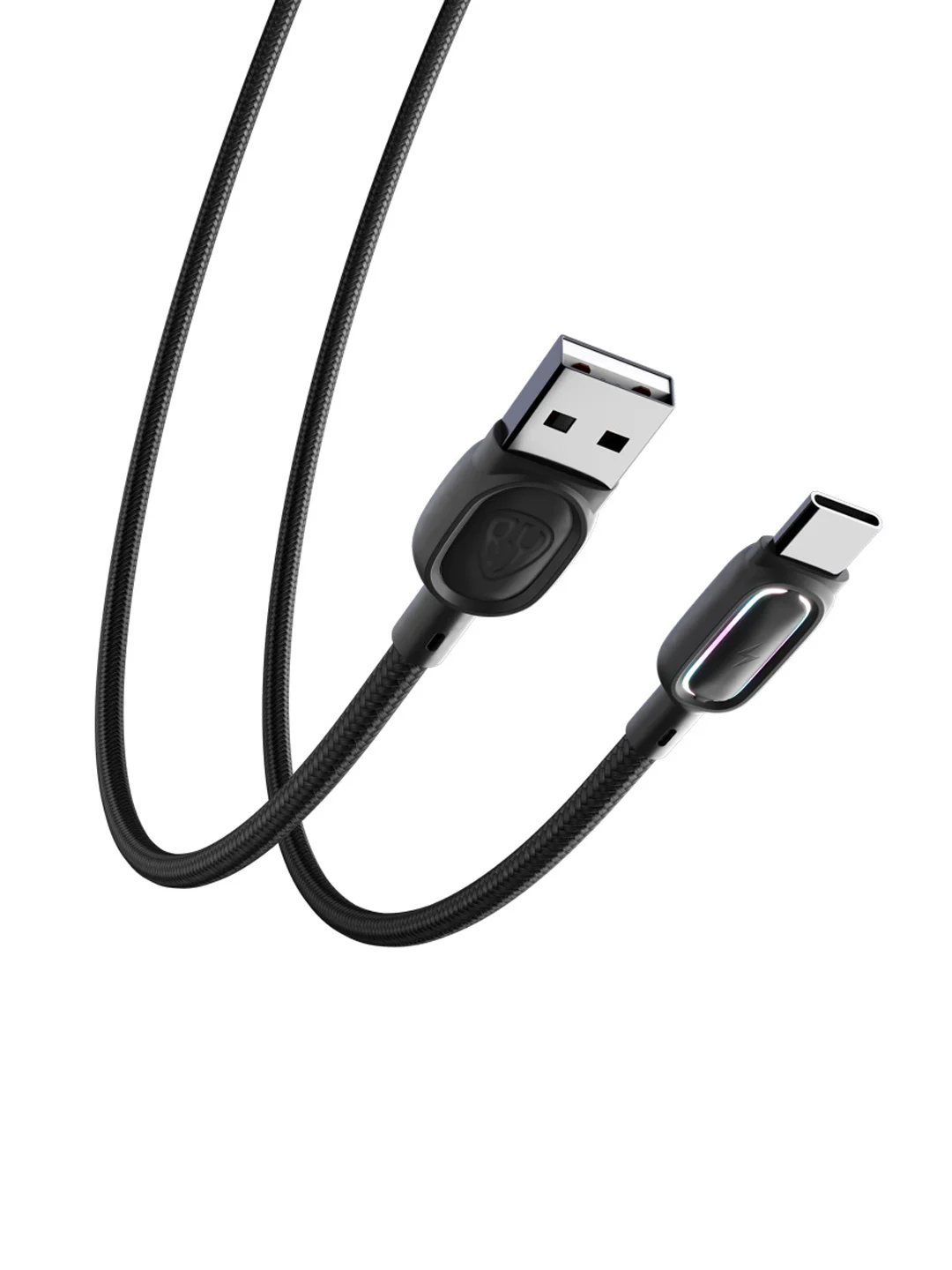 Кабель для зарядки Антарес Type-C, 1 м, 3 A, штекер с подсветкой, плетен. кабель