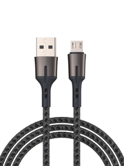 Кабель для зарядки Авангард Micro USB, 2 м, 3 А, быстрая зарядка QC 3.0, черный
