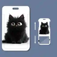 Бейдж "Котик" для попуска/карты/проездного школьный со шнурком на новый год