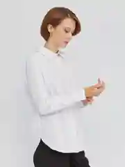 Белый женская прямая рубашка с принтом