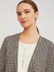 Черный женский джемпер с имитацией кардигана