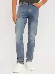 Бирюзовый мужские джинсы Slim рваные