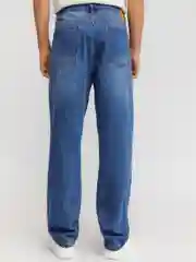 Синий мужские свободные джинсы Loose из хлопка