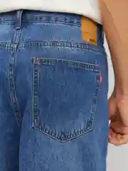 Синий мужские свободные джинсы Loose из хлопка