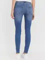 Синий женские джинсы Skinny, средней посадки