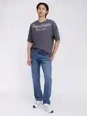 Синий мужские прямые джинсы Regular