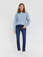 Светло-синий женские джинсы Slim, со средней посадкой