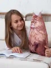 Рыжий мягкая подушка Кошка/Кот, реалистичная