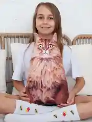 Рыжий мягкая подушка Кошка/Кот, реалистичная