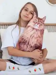 Рыжий мягкая подушка Кошка/Кот, реалистичная