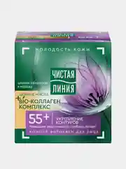 Фито-крем для лица ночной Чистая линия "Укрепление контуров", 55+, шлемник и морошка, 45мл